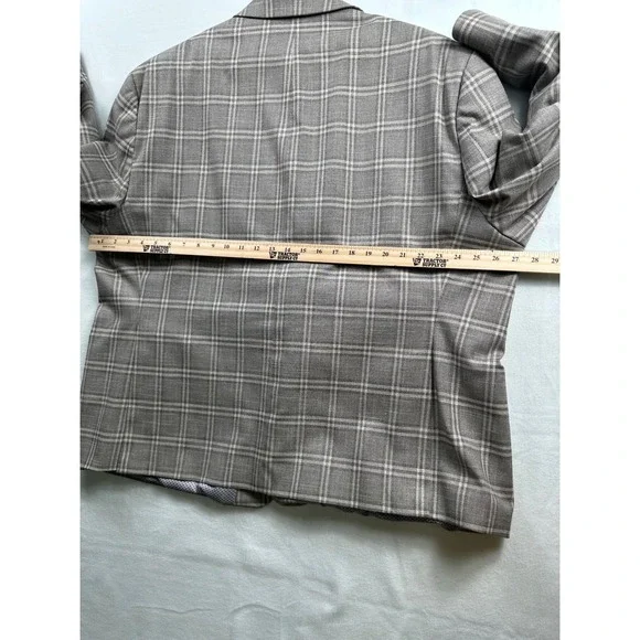 Shaquille Oneal Mens XLG Plaid Blazer Jacket Sport Coat Suit Separate Tan Gray - Picture 8 of 10
